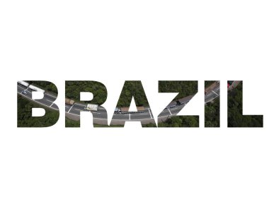 Beyaz arka planda izole edilmiş brasil yazısı 