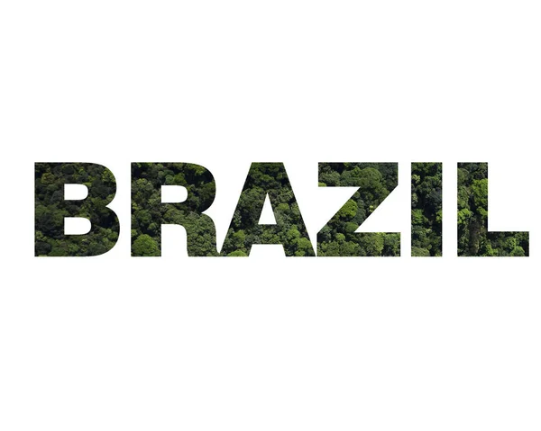 Brasil Belettering Geïsoleerd Witte Achtergrond — Stockfoto