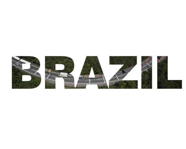 Brasilianischer Schriftzug Isoliert Auf Weißem Hintergrund — Stockfoto