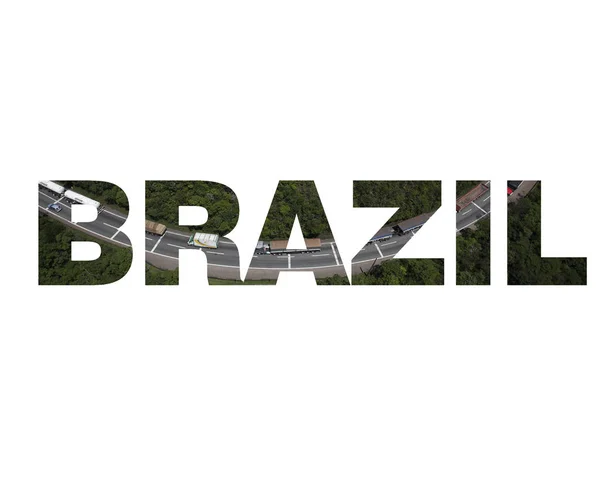 Brasil Belettering Geïsoleerd Witte Achtergrond — Stockfoto