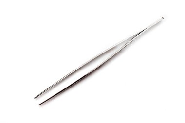 Tweezers isolated on white background. Goldsmith tool, working object over white. clipart