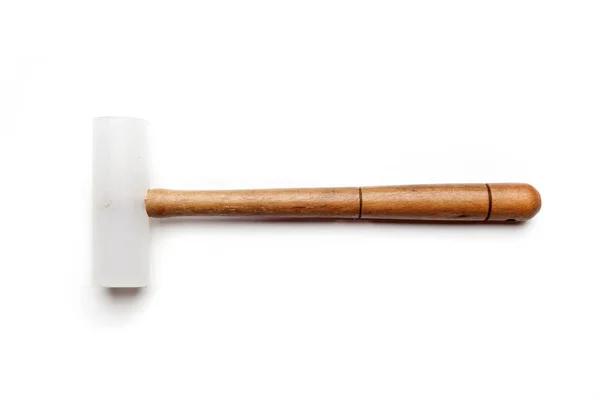 Wooden Hammer Isolated White Background Goldsmith Tool Working Object White — Stock Photo, Image