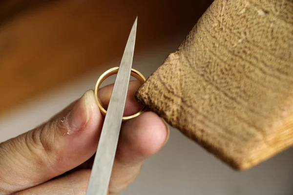 Verschillende Goudsmeden Tools Werkplek Van Sieraden Juwelier Het Werk Sieraden — Stockfoto