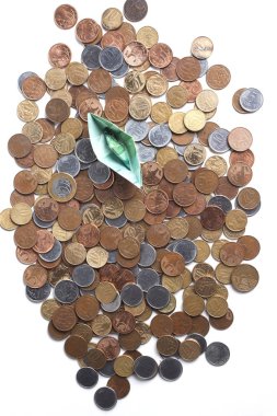 sikke arka plan, mali kavram üzerinde tekne şeklinde para banknot 