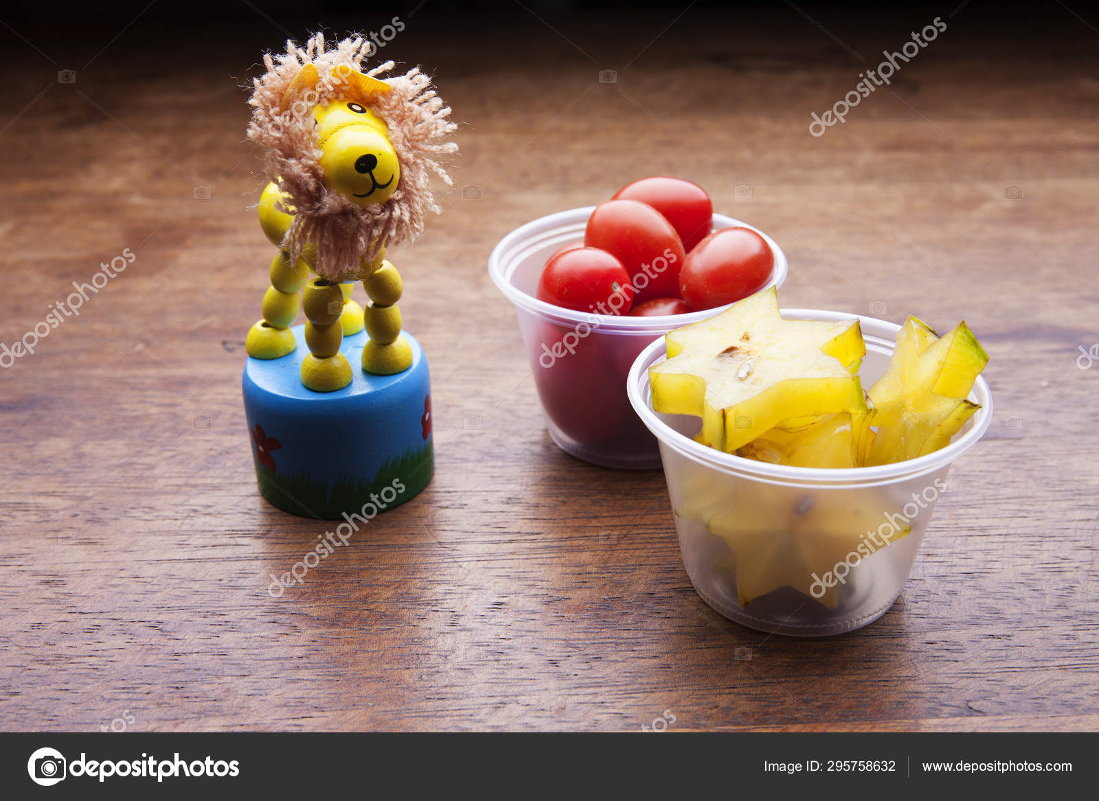 School Lunch Box Snacks Kids Wooden Background Back School Healthy ⬇