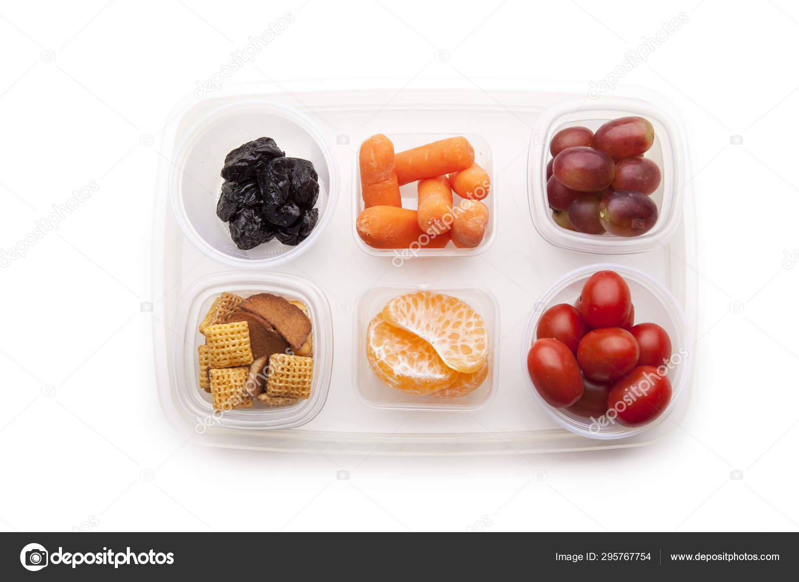 School Lunch Box Snacks Kids White Background Back School Healthy Stock
