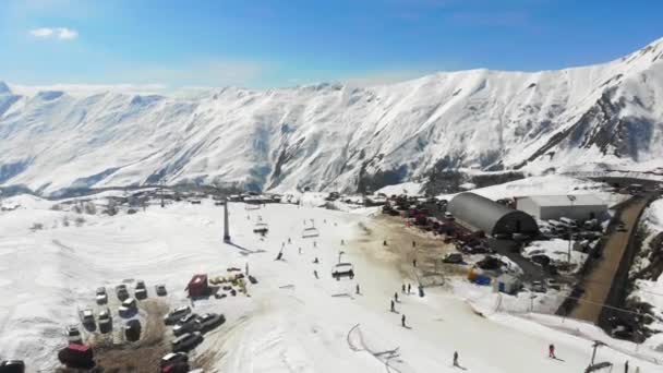 4k drone view Apls Georgia, estância de esqui — Vídeo de Stock