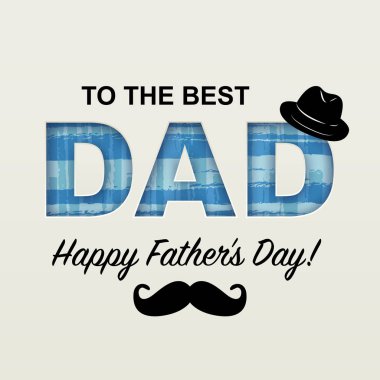 Vektör çizim, el çekilmiş Damalı deseni ve ben baba metin seviyorum. Babalar günü kartı tasarım.