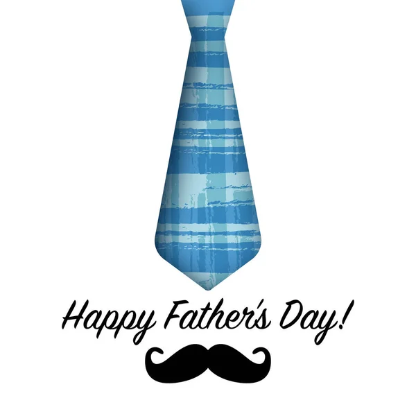 Carte Vœux Fête Des Pères Avec Cravate Carreaux Dessinée Main — Image vectorielle