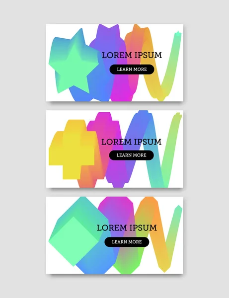 Set Dari Desain Banner Web Dengan Elemen Gradien Dekoratif Abstrak - Stok Vektor