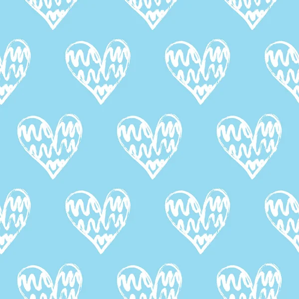 Vector Illustration Seamless Decorative Pattern Hand Drawn Hearts — Stock Vector