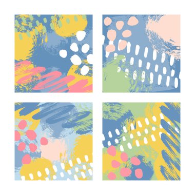 Vektör çizim, boya lekesi, noktalar, noktalar ve çizgiler metin için yer ile elle çizilmiş arka dizi.