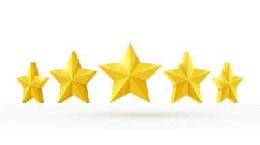 beyaz zemin üzerinde üç boyutlu altın yıldız