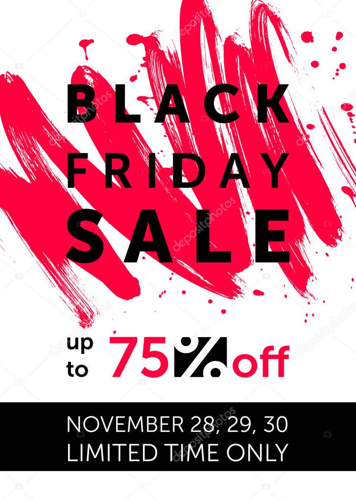 inscription Black Friday Sale on red Paint smears
