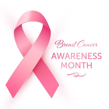 Meme Kanseri Bilinçlendirme sembolü beyaz arka plan üzerinde izole