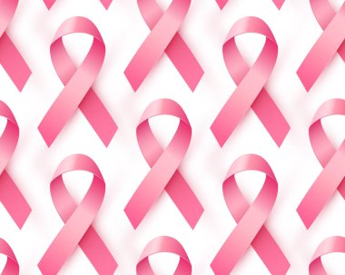 Meme kanseri bilinçlendirme sembolleri beyaz arka plan üzerinde izole