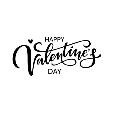 Mutlu sevgililer günü yazı beyaz zemin üzerinde. Sevgililer günü kartı tasarım. 