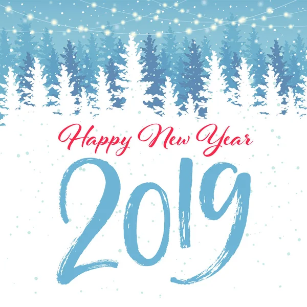Cartão vetorial Feliz Ano Novo 2019 . —  Vetores de Stock