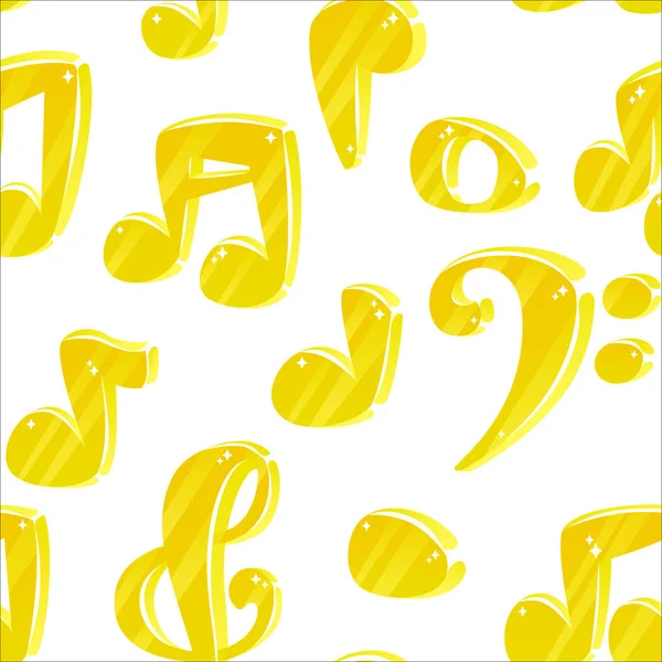 音乐笔记无缝的样式在白色背景 — 图库矢量图片