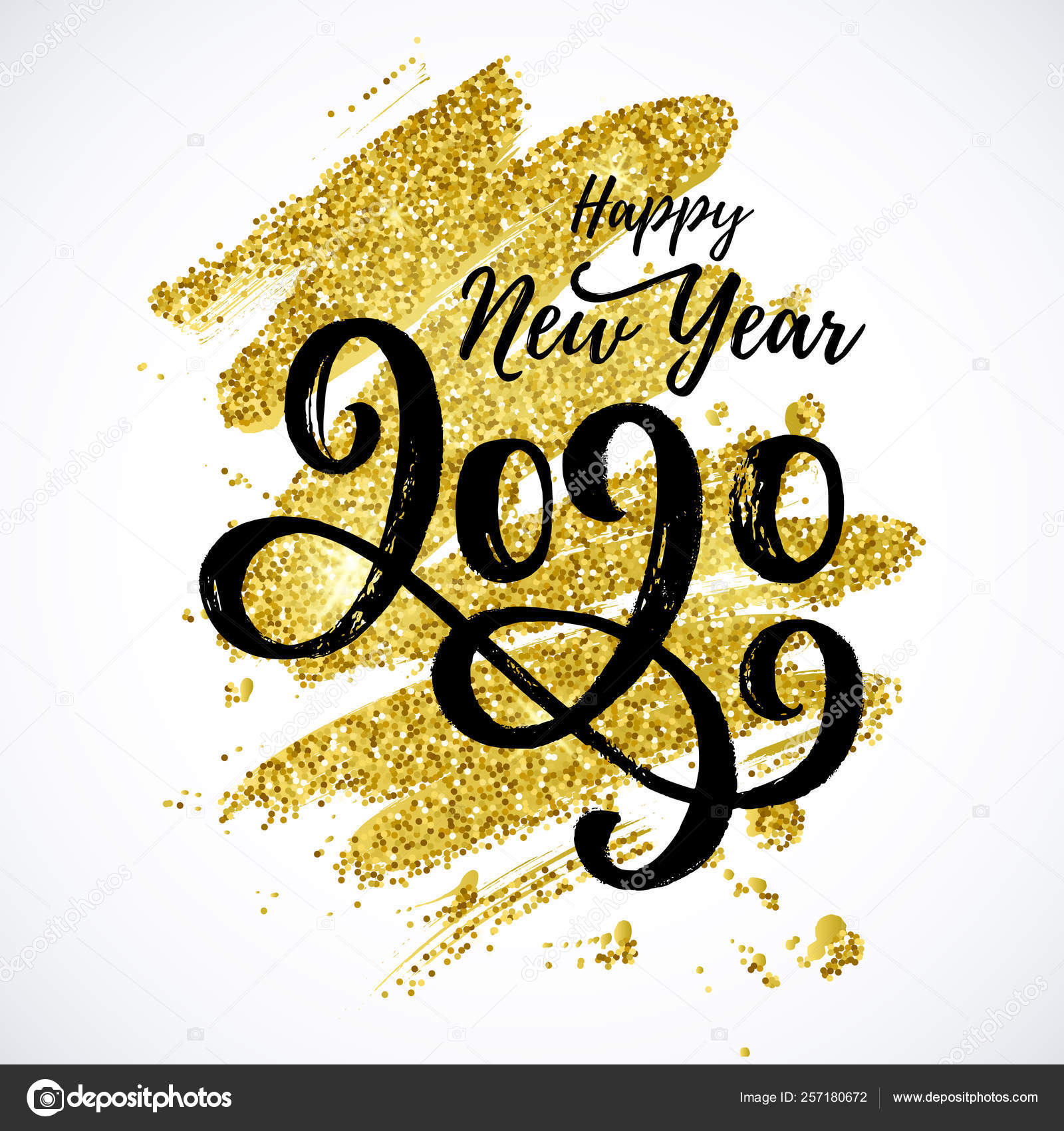 Happy New Year Vector Card With Lettering Vector Image By C Barkarola Vector Stock Happy New Year Vector Card With Lettering Vector Image By C Barkarola Vector Stock