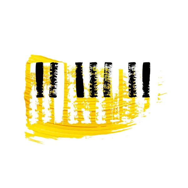 Vector hand getekend piano toetsenbord met penseel textuur. — Stockvector
