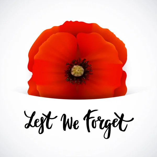 Remembrance Day vector poster design met belettering — Stockvector