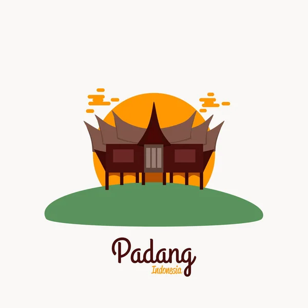 Padang West Sumatra Indonesien Vektorillustration — Stockvektor