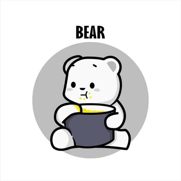 Urso Comer Mel Vetores Ilustrações — Vetor de Stock