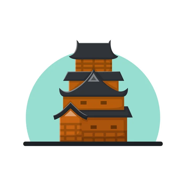Vector Illustration Traditional Building Japan Asia Culture Architecture — Stock Vector