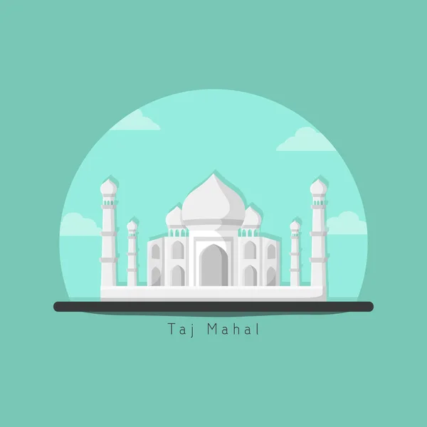 Vector Illustratie Concept Van Taj Mahal Uit India Landmark Building — Stockvector