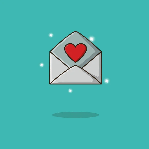 Carta Amor Vector Para Valentine — Vetor de Stock