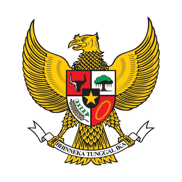 Garuda Pancasila Symbol Des Landes Indonesien Indonesien Maskottchen Vector Illustration lizenzfreie Stockillustrationen