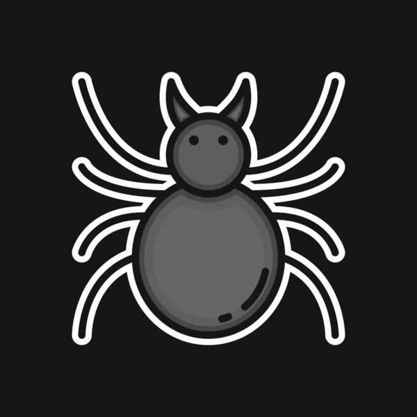 Spider Halloween Icon Filled Line Style Black Spider Vector Logo — Stockvektor