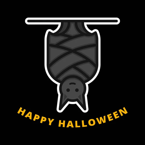 Bat Hanging Halloween Filled Icon Line Stil Flying Bat Horror Vektorgrafiken