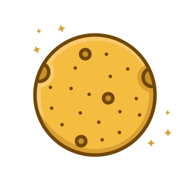 Bisküvi Gıda Vektörü Logosu Çizgi Film Yapıştırması. Kurabiye Tatlı Simgesi Doldurulmuş Satır Biçimi. Gıda Fırını ve Pasta Sembol İllüstrasyonu