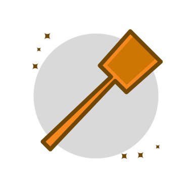 Spatula Mutfak Vektör Logosu Çizgi Filmi. Kitchenware Utensil Simgesi Doldurulmuş Satır Biçimi. Mutfak Utensilleri Sembol İllüstrasyonu