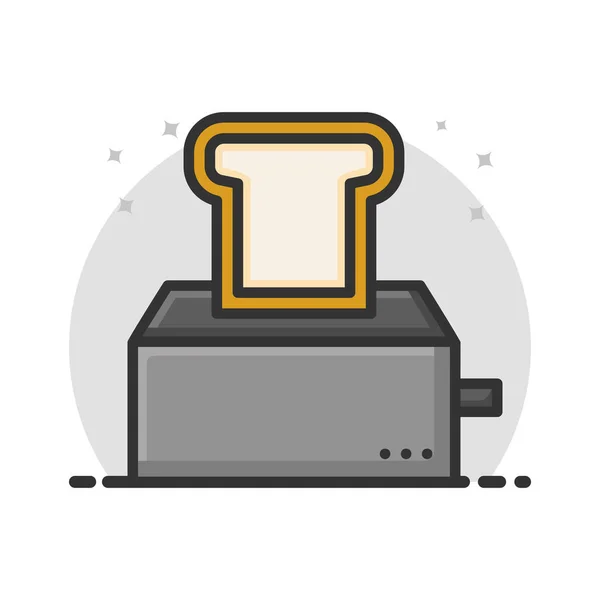 Brot Toaster Küche Set Vector Logo Cartoon Aufkleber Toaster Tool — Stockvektor