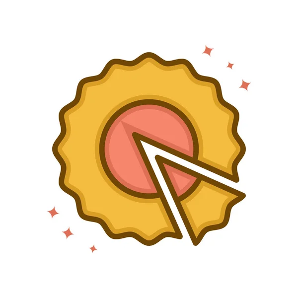 派蛋糕食物矢量标志卡通 烘焙甜点速食Icon填充线风格 食品烘焙和蛋糕符号说明 — 图库矢量图片