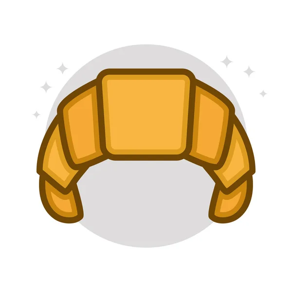 Croissant Food Snack Vector Logo Cartoon Croissants Fastfood Icon Filled — Stockvektor