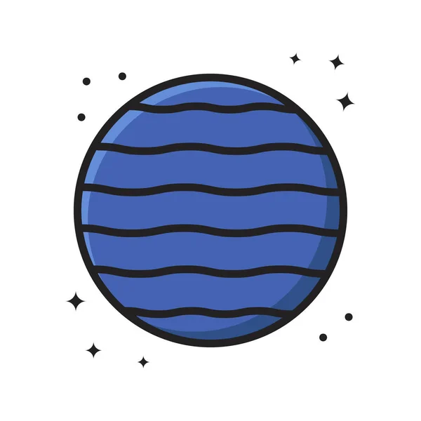 Júpiter Planet Icon Cartoon Filled Line Style Planeta Astronomía Espacial — Archivo Imágenes Vectoriales