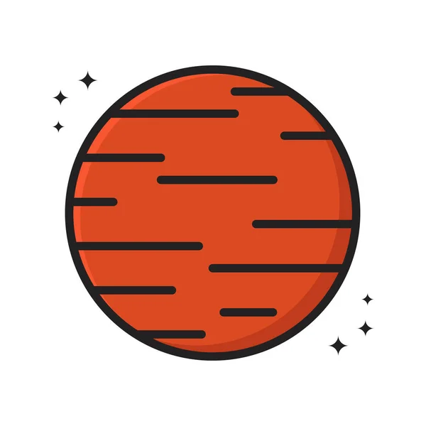 Venus Planet Icon Cartoon Filled Line Style Planeta Espacial Galaxy — Archivo Imágenes Vectoriales