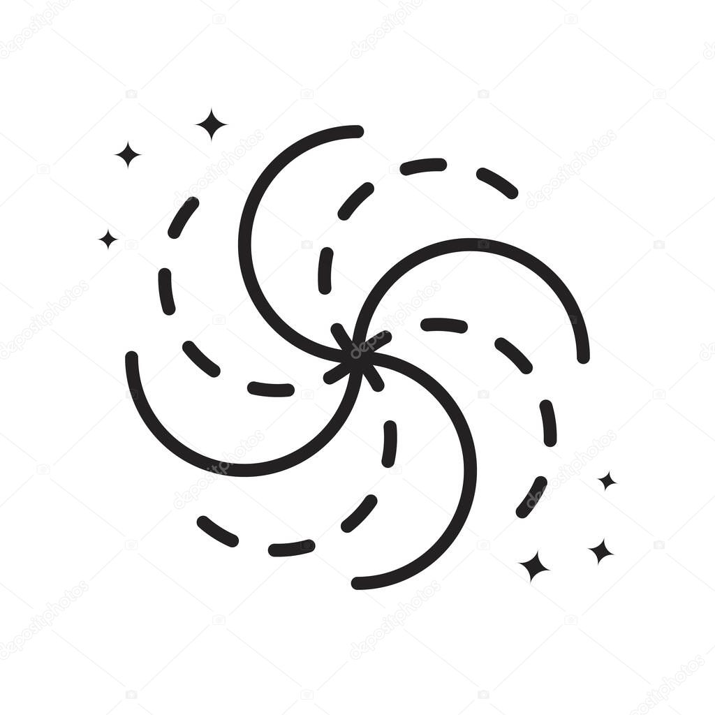 Black Hole Icon Cartoon Filled Line Style. Universe Astronomy Space Logo Vector Illustration. Space Element Sticker