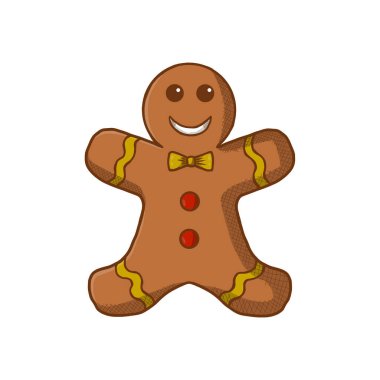 Zencefilli kek vektörü illüstrasyonu. Tatlı Kurabiyesi Simgesi Logo Tasarımı