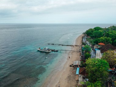 sandy beach demirlemiş tekne, Bali, Endonezya