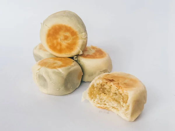 Bakpia Cake Indonesische Chinese Traditionele Cake Uit Yogyakarta Geïsoleerd Witte — Stockfoto