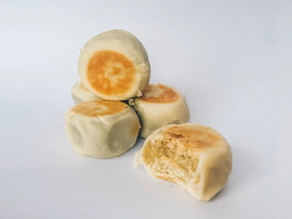Bakpia Cake Indonesische Chinese Traditionele Cake Uit Yogyakarta Geïsoleerd Witte — Stockfoto