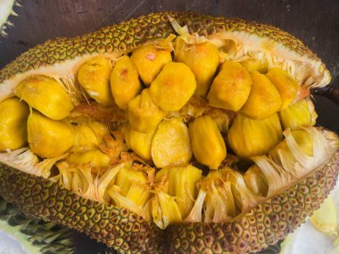Cempedak veya Artocarpus Tamsayı, Tatlı Tropikal meyve, jackfruit olarak aynı cins. Güneydoğu Asya, Endonezya yerli meyve