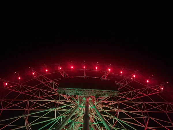 Reuzenrad Nachts Met Kleurrijk Neon Licht Jakarta Indonesië Met Donkere — Stockfoto