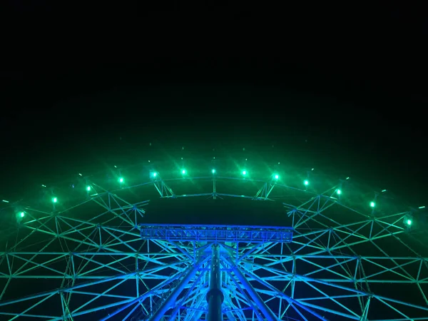 Ferris Wheel Night Colorful Neon Light Jakarta Indonesia Dark Sky — Stock Photo, Image