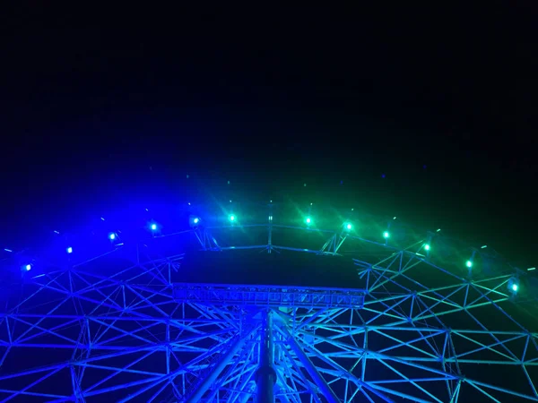 Roda Gigante Noite Com Luz Néon Colorida Jacarta Indonésia Com — Fotografia de Stock